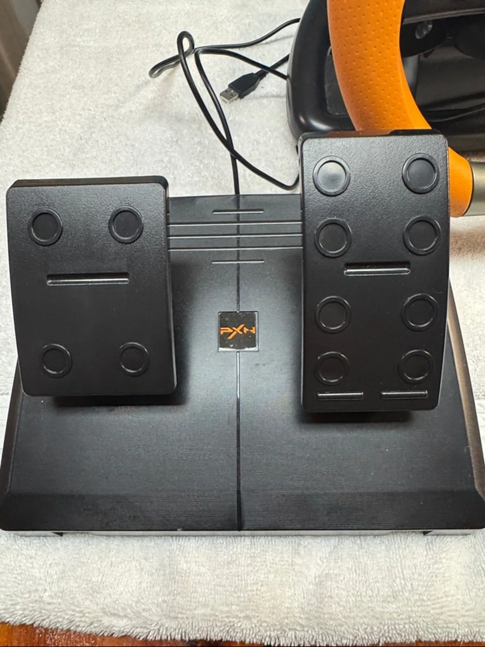 Orange and Black Racing Wheel & Pedal Set - Gaming Controller